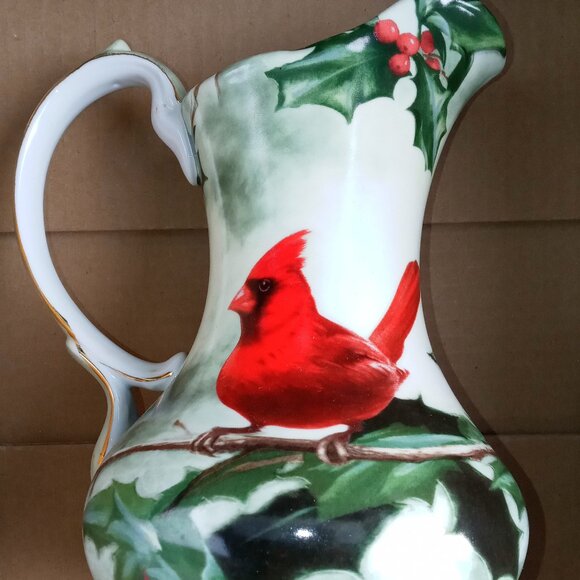 HAUTMAN BROTHERS COLLECTION MADISON & MAX At Home Christmas Cardinal Pitcher - Picture 1 of 4